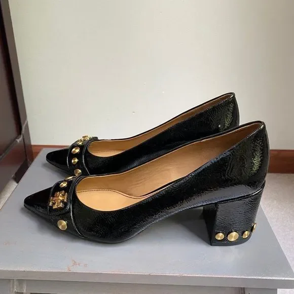 TORY BURCH Women 57517 Kira Patent Leather Logo Pumps - NEW NWOB - Picture 4 of 10